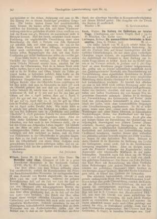 347-348 [Rezension] Wilson, James M., The Worcester Liber Albus, Glimpses of Life in agreat Benedictine Monastery in the fourteenth Century