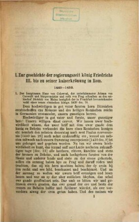 Frankfurts Reichscorrespondenz : nebst andern verwandten Aktenstücken von 1376 - 1519, 2,1. Bd. 2, Aus der Zeit Kaiser Friedrichs III. bis zum Tode Kaiser Maximilians I. 1440 - 1519 ; Abth. 1. Aus der Zeit Kaiser Friedrichs III. bis zur Wahl König Maximilians I. 1440 - 1486