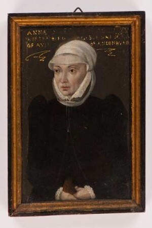 Miniaturporträt der Herzogin Anna Maria von Württemberg, geb. Markgräfin von Brandenburg-Ansbach