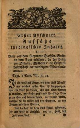 Sammlung seiner kleinen ... Schriften theologischen Inhalts ... : nebst Lebens Beschreibung