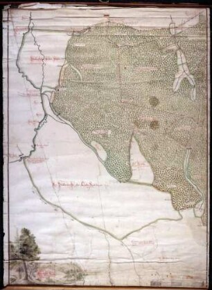 Amt Ostrach gegen Pfullendorf Maßstab ca. 1 : 50000 Zeichner: wahrscheinlich Johan Feichtmeier col. handgez.