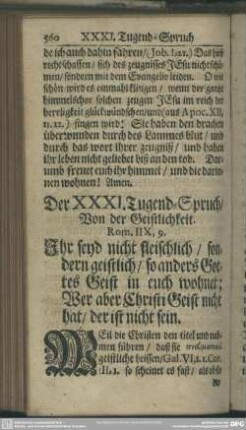 Der XXXI. Tugend-Spruch, Von der Geistlichkeit