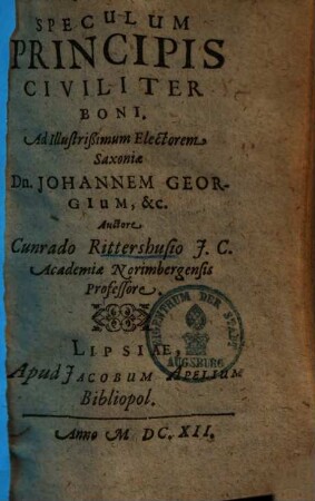 Speculum Principis civiliter boni ...