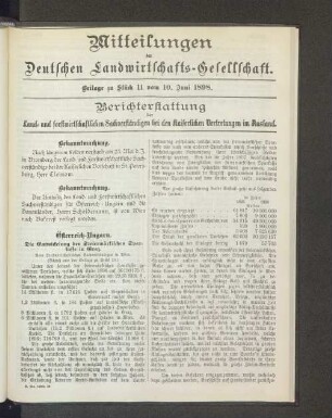 Beilage zu Stück 11 vom 10. Juni 1898.