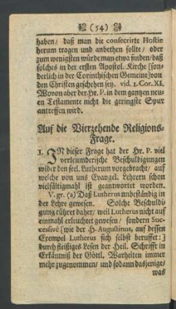 Auf die Vierzehende Religions-Frage