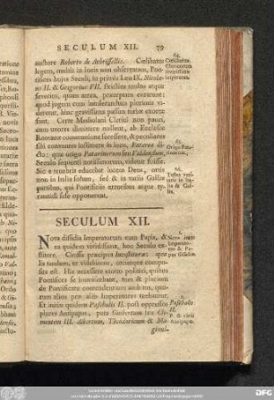 Seculum XII.