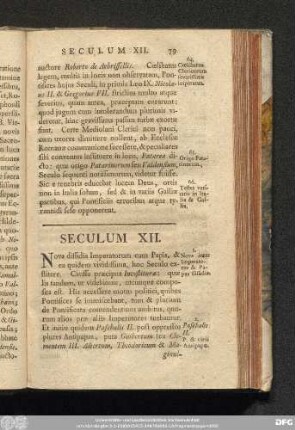 Seculum XII.