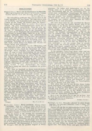 206-208 [Rezension] Heintel, Erich, Nietzsches "System" in seinen Grundbegriffen