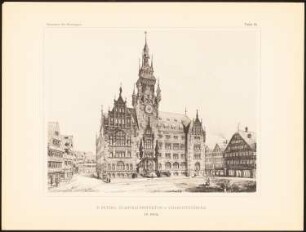 Konkurrenzentwürfe für ein Rathaus in Stuttgart, zusammengest. v. W. Kick, Stuttgart 1895: Perspektivische Ansicht