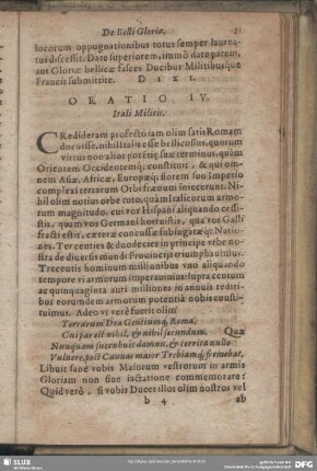 Oratio IV. Itali Militis