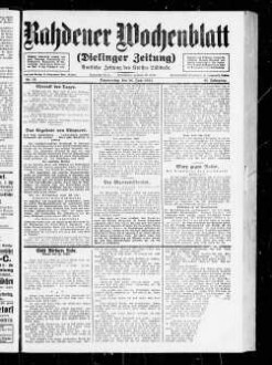 Rahdener Wochenblatt : Dielinger Zeitung : amtliche Zeitung des Kreises Lübbecke