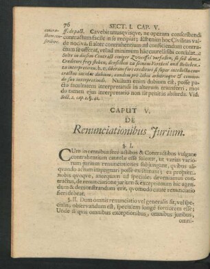 Caput V. De Renunciationibus Iurium.