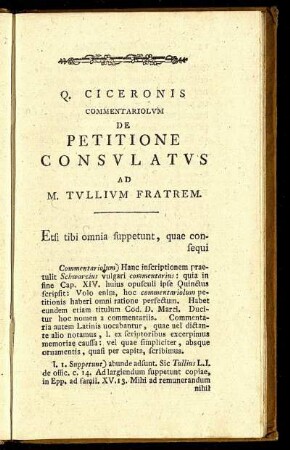 Q. Ciceronis Commentariolum De Petitione Consulatus ...