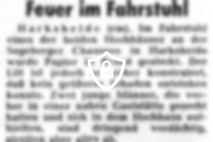 Feuer im Fahrstuhl