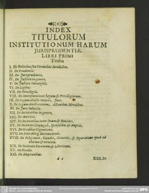 Index Titulorum Institutionum Harum Iurisprudentiae