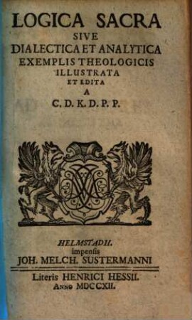 Logica sacra sive dialectica et analytica