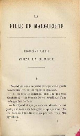 La fille de Marguerite, 5. Zirza la Blonde