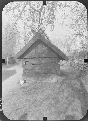 Lübbenau-Lehde, Dorfstraße 3. Freilandmuseum. Schweinestall. Giebelfront