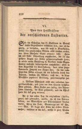 VI. Von den Heilkräften der verschiedenen Luftarten