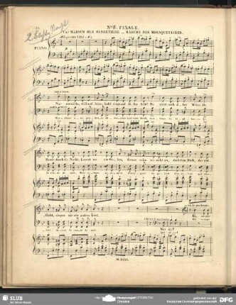 No. 5 Finale A Marsch: "Nur vorwärts still und leise / Marchons avec prudence"