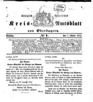 Königlich-bayerisches Kreis-Amtsblatt von Oberbayern. 1855