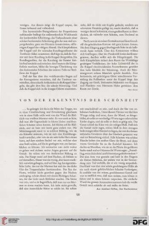 Von der Erkenntnis der Schönheit