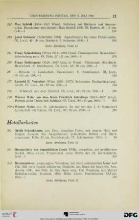 Metallarbeiten (Nr. 300-474a)