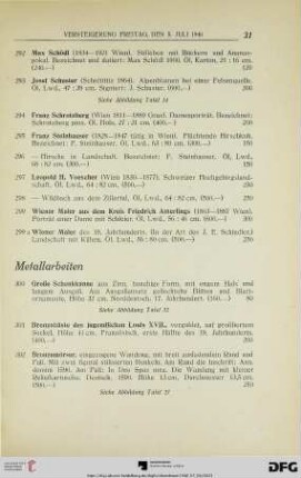 Metallarbeiten (Nr. 300-474a)