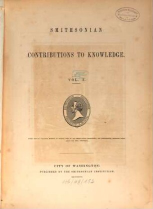 Smithsonian contributions to knowledge. 1. 1848