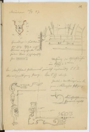Klosterkirche, Jerichow: Details (aus: Skizzen- und Fotoalbum 11)