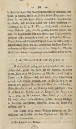 §. 4. Rabans Tod und Begräbniß.
