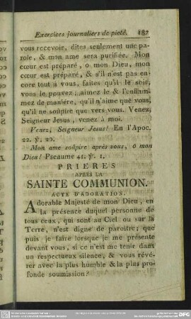 Prieres Apres La Sainte Communion