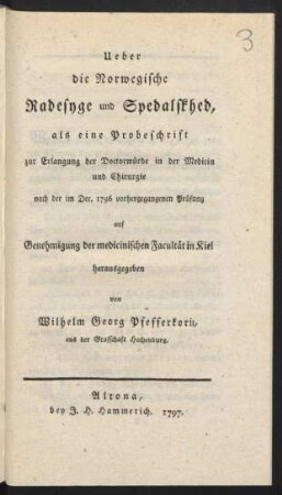 Ueber die Norwegische Radesyge und Spedalskhed