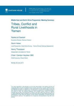 Tribes, conflict and rural livelihoods in Yemen