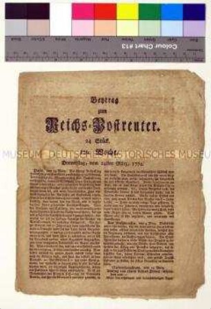 Zeitung "Beitrag zum Postreuter"
