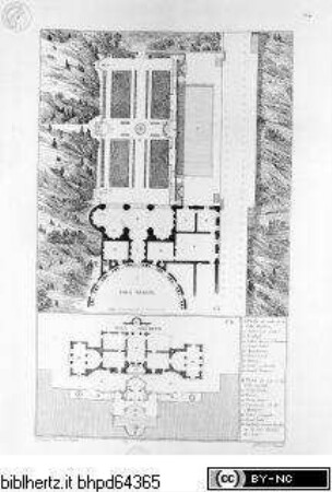 Choix des plus célèbres maisons de plaisance de Rome et de ses environs, Tafel 40: Villa Madama - Villa Sacchetti