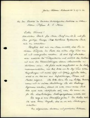 A. Brueckner an G. Karo