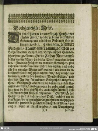 Hochgeneigter Leser