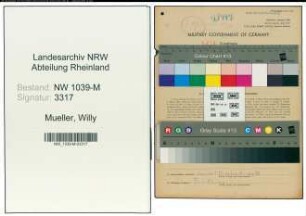 Entnazifizierung Willy Mueller , geb. 29.12.1899 (Arbeiter)