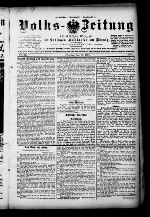Volks-Zeitung : Organ für Sodingen, Holthausen und Börnig