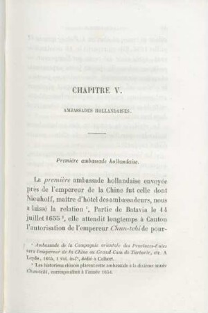 Chapitre V. Ambassades Hollandaises.