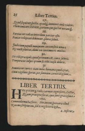 Liber Tertius. Das Dritte Buch.