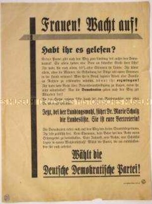 Programmatischer Wahlaufruf der Deutschen Demokratischen Partei zu den Landtagswahlen in Thüringen