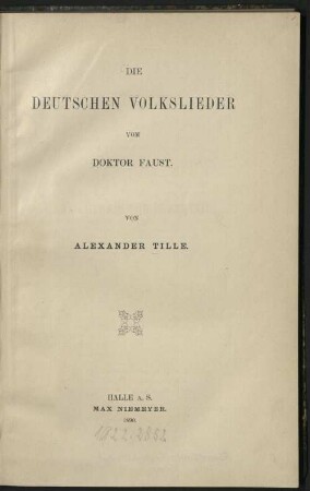 Die deutschen Volkslieder von Doktor Faust
