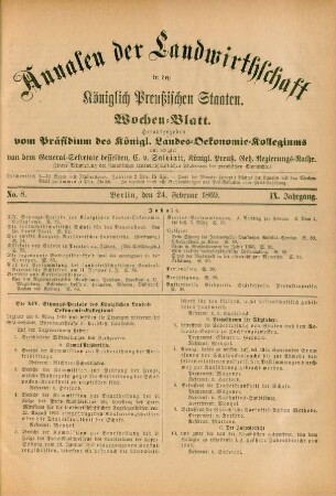 No. 8. Berlin, den 24. Februar 1869. IX. Jahrgang.