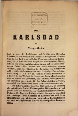 Das Karlsbad bei Mergentheim
