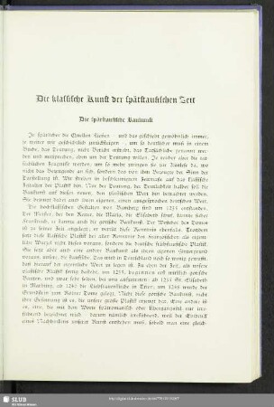 Die klassische Kunst der spätstaufischen Zeit