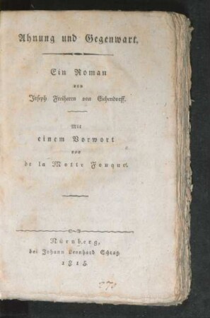 Ahnung und Gegenwart : Ein Roman