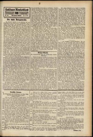 Zweite Ausgabe vom Samstag, den 29. Mai 1915.
