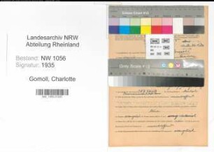 Entnazifizierung Charlotte Gomoll , geb. 18.03.1906 ()